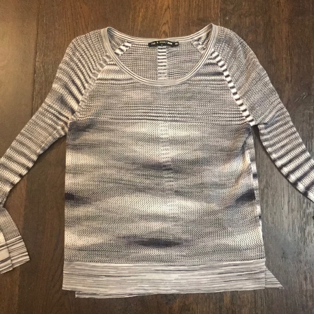 Rag and bone jean crew neck marled top